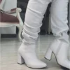 Bota Elegante Blanca De Punta Fina