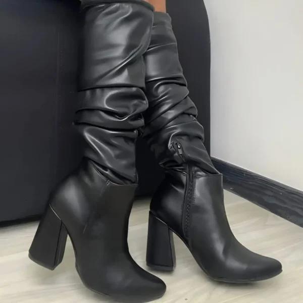 Bota Elegante Negra De Punta Fina