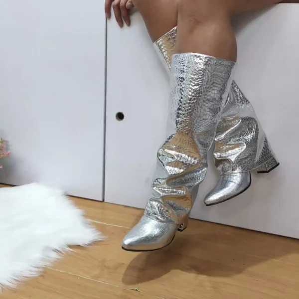 Bota Vaquera Plateada